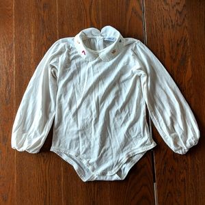 D & G Embroidered Baby Girl Shirt-Style Bodysuit